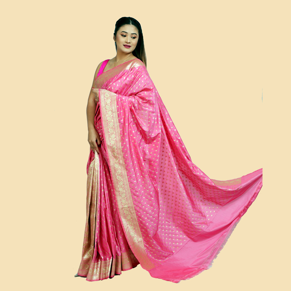Saree Katan Booti with blouse