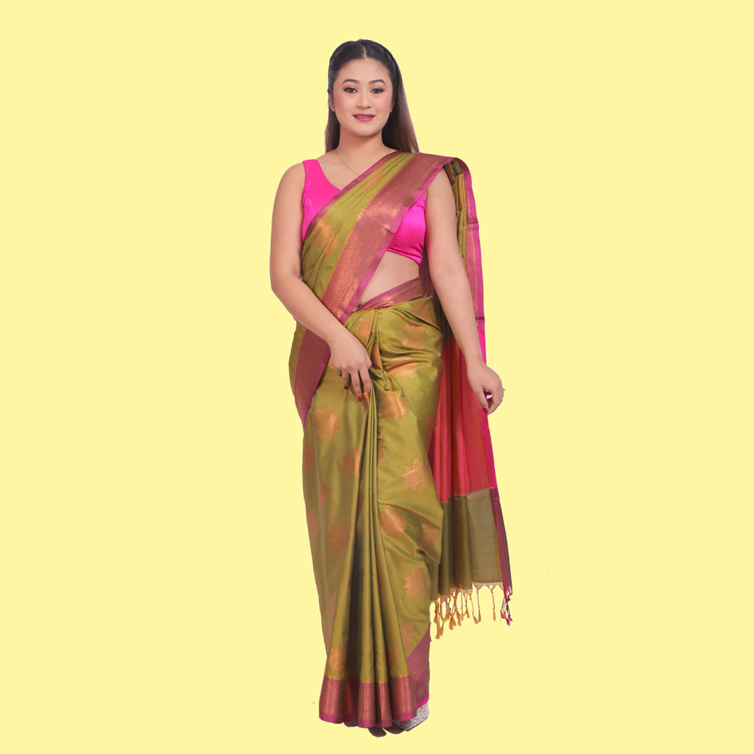 Saree Katan Boota with blouse
