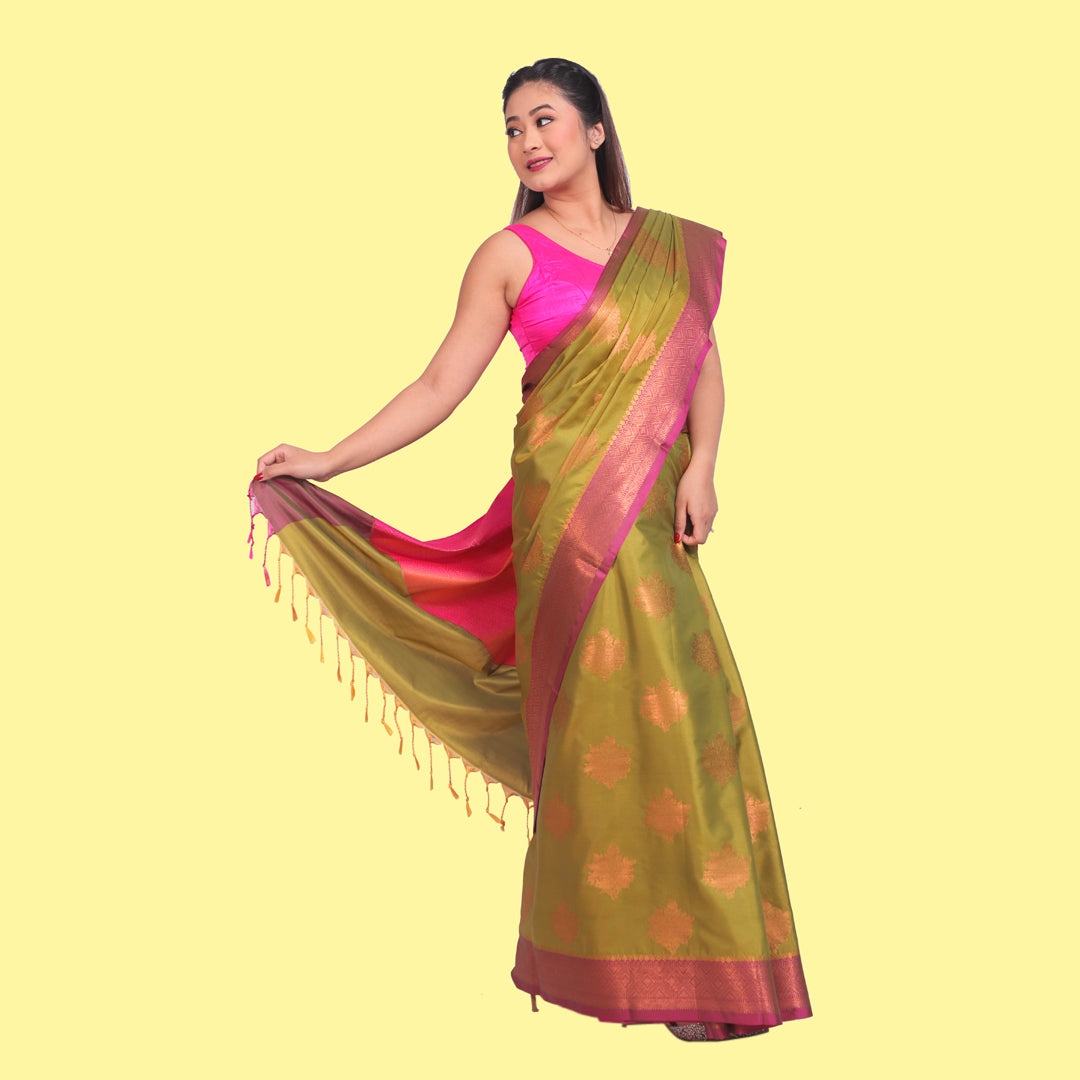 Saree Katan Boota with blouse