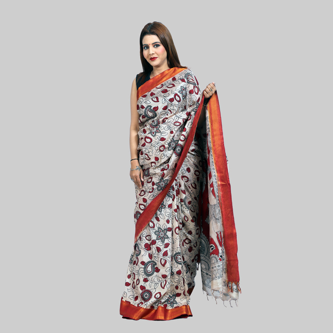 Saree Silk Kalamkari with blouse