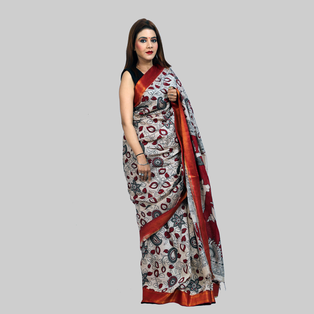 Saree Silk Kalamkari with blouse
