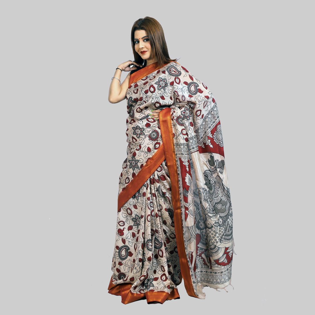 Saree Silk Kalamkari with blouse