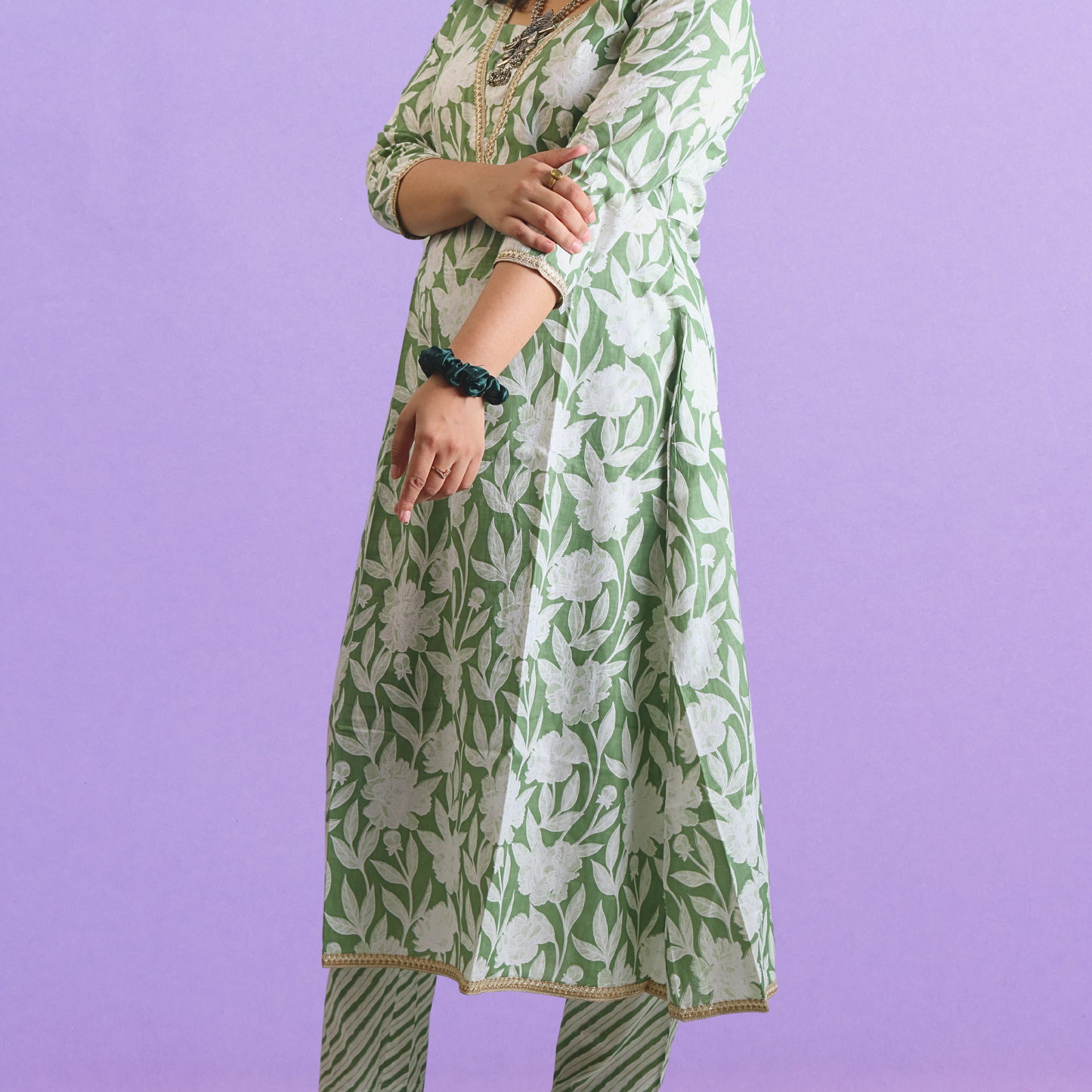 Suit set Printed Cotton Green