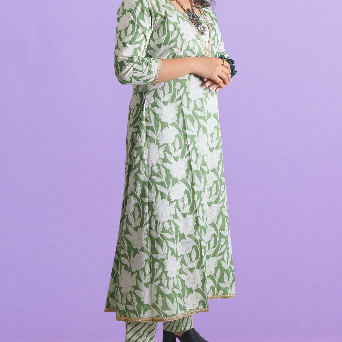 Suit set Printed Cotton Green