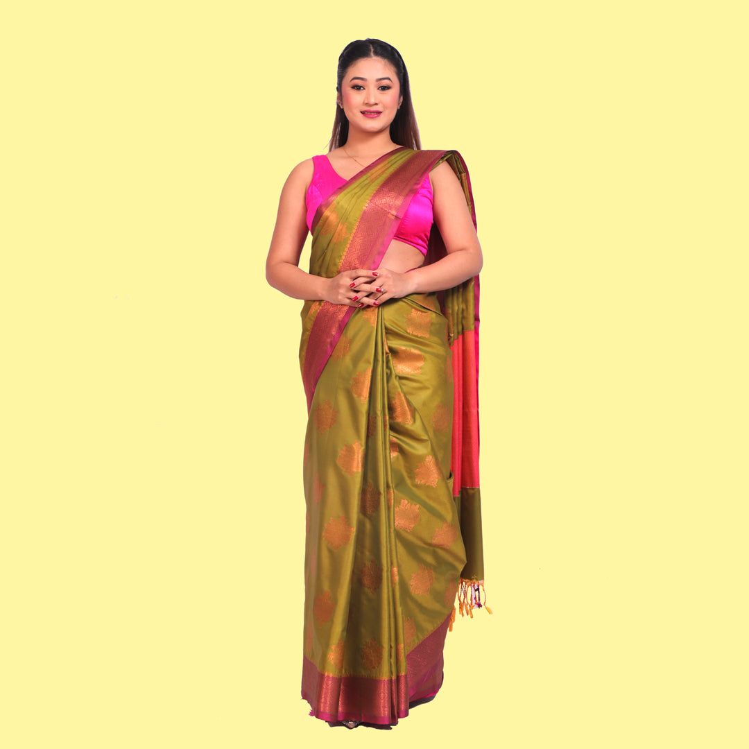 Saree Katan Boota with blouse